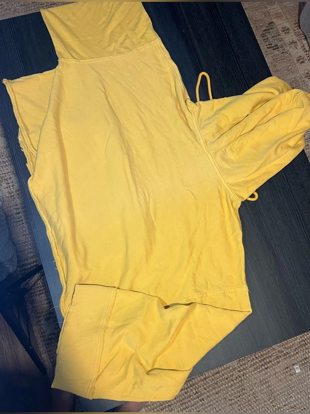 FP Movement Rapids Cropped Hoodie Dandelion Yellow Flared Bell Sleeve Small S